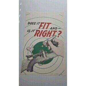 NRA Vintage/ANTIQUE poster From 1946 "DOES IT FIT?" 14 X 22 RARE In Great Cond